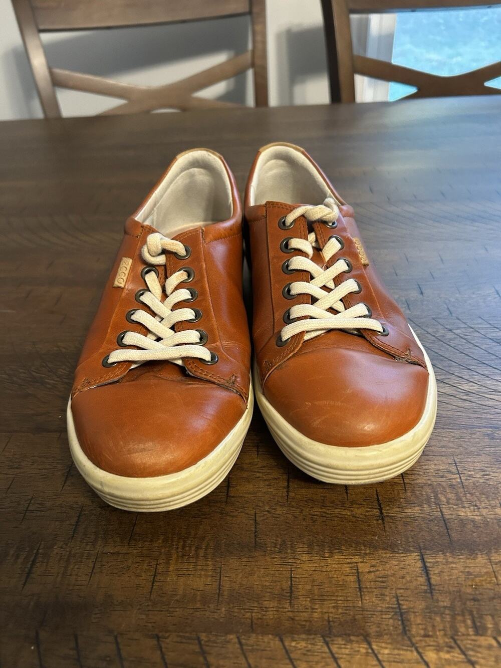ECCO Womens Size 37 US 6 Danish design Soft 7 Sneakers Burgundy Leather Shoes